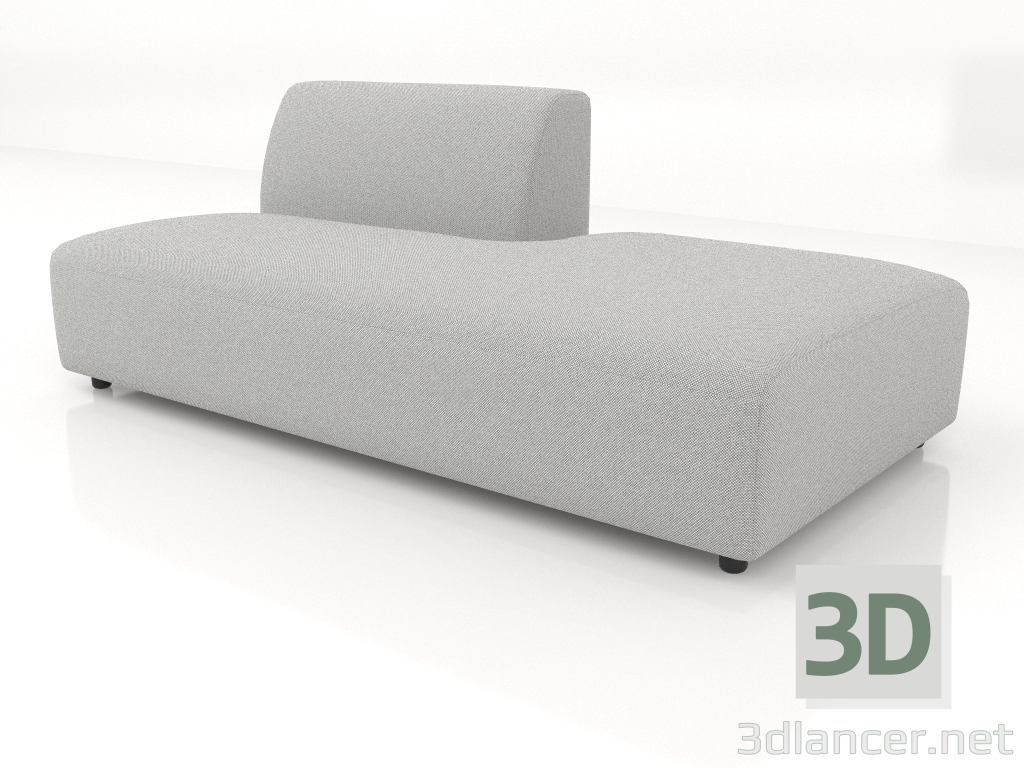 3d model Sofa module 1 seater (L) 180x90 extended to the right - preview