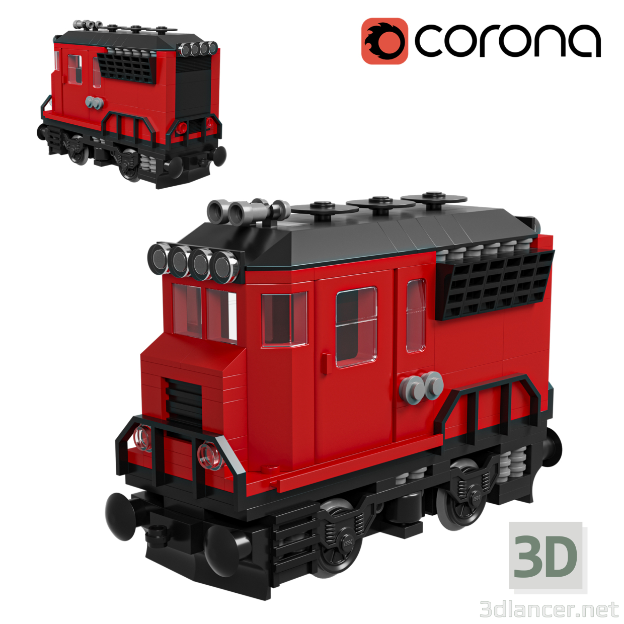 3d Train Mini Diesel-Electric Extinguisher Class B model buy - render