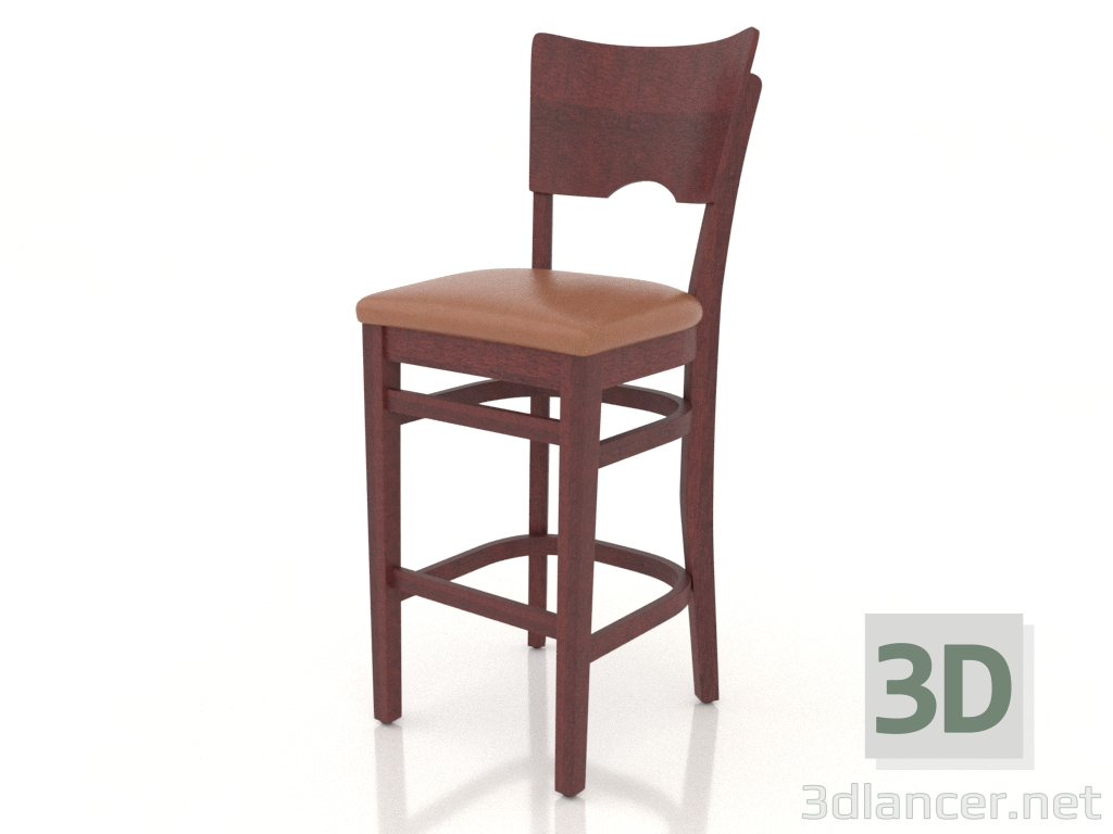 3d model Taburete de bar York (cereza madura) - vista previa