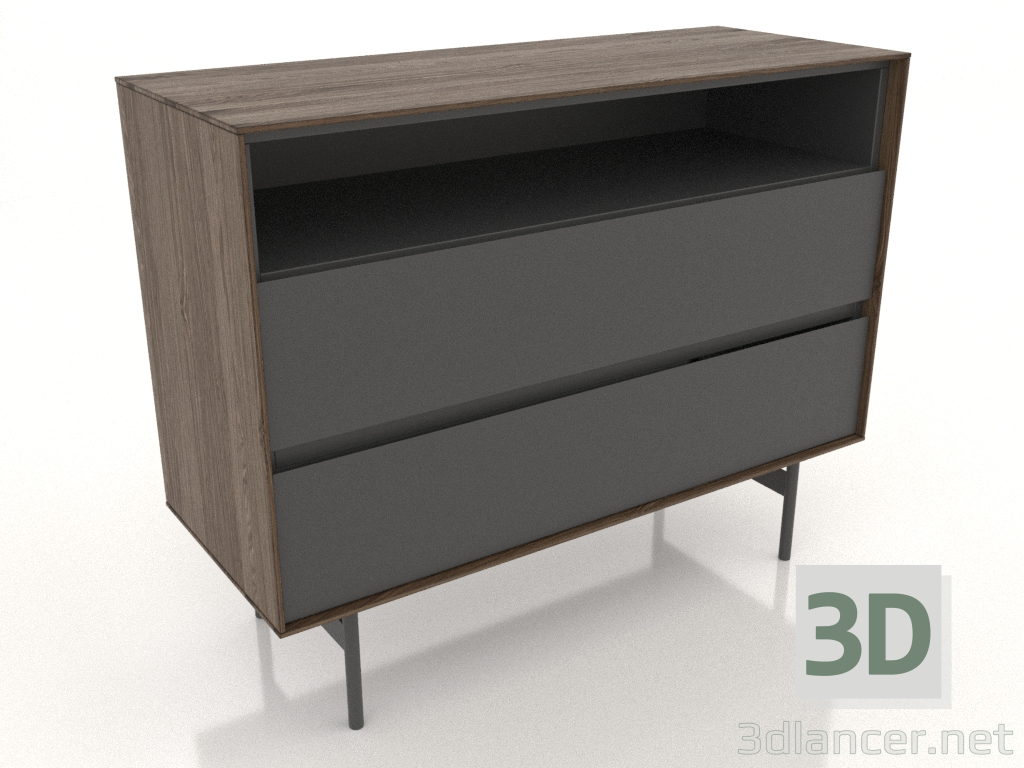 Modelo 3d Cômoda ABERTA 1000x400 mm (nogueira freixo iluminada) - preview