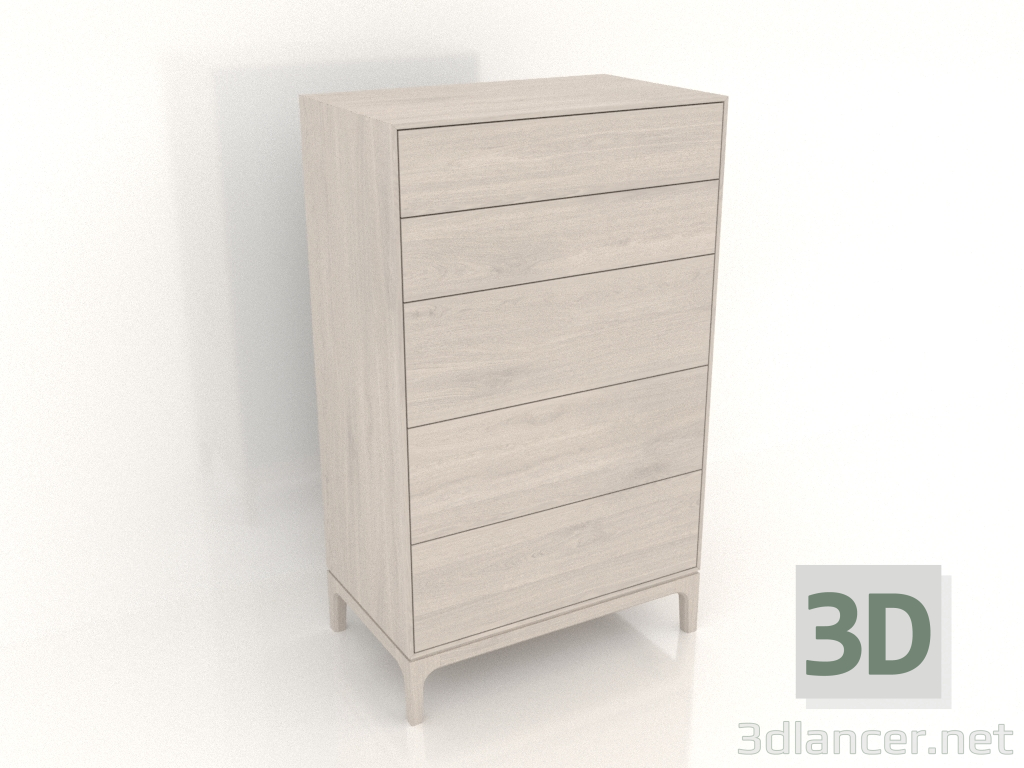 3D Modell FARGO Kommode 750x450x1250 mm (Eiche gebleicht) - Vorschau