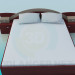 3D Modell Bett mit Nachttischen - Vorschau