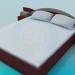 3D modeli Başucu tablolarla yatak - önizleme