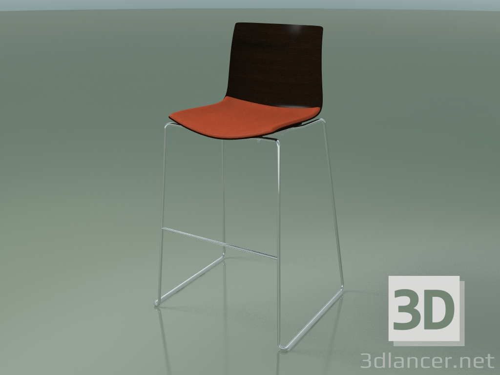 Modelo 3d Cadeira de bar 0305 (em um trenó, com um travesseiro no assento, wenge) - preview