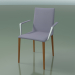 Modelo 3d Cadeira 1709BR (H 85 cm, empilhável, com braços, com estofamento em couro, efeito L23 em teca) - preview