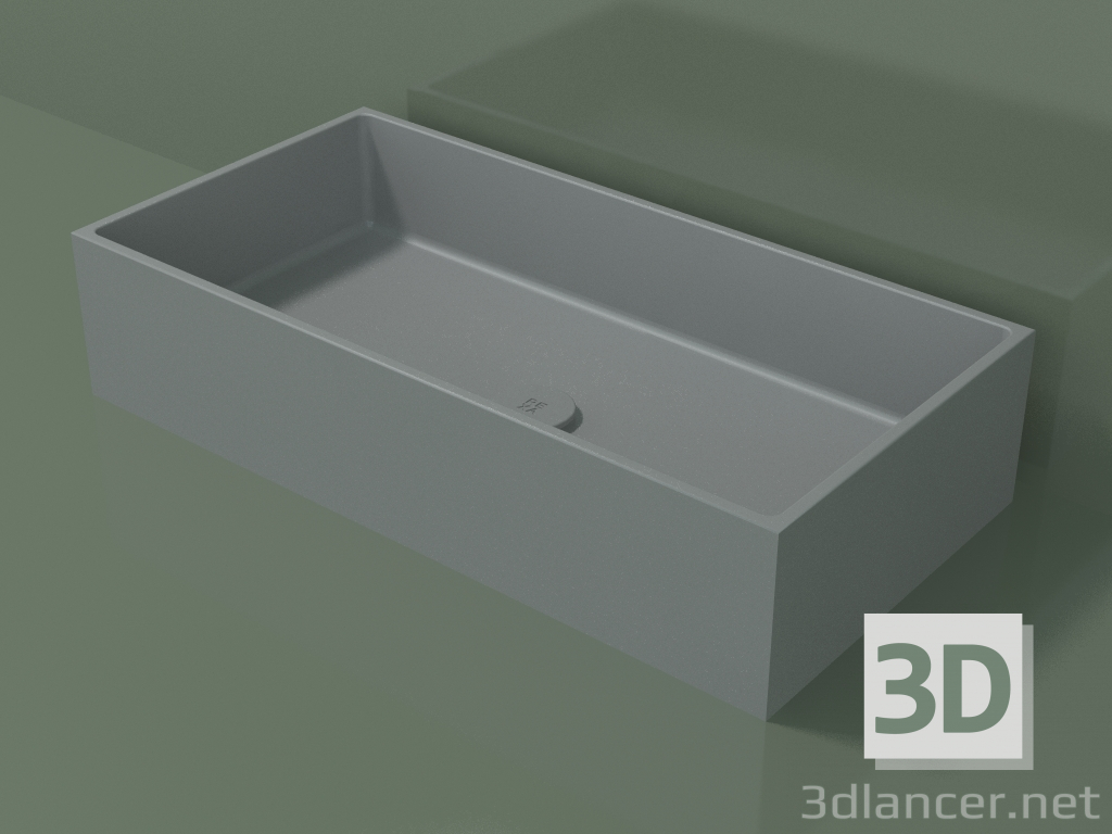 modèle 3D Vasque à poser (01UN41101, gris argenté C35, L 72, P 36, H 16 cm) - preview