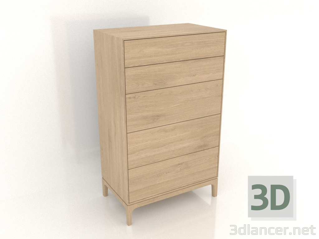 3D Modell FARGO Kommode 750x450x1250 mm (Eiche hell) - Vorschau