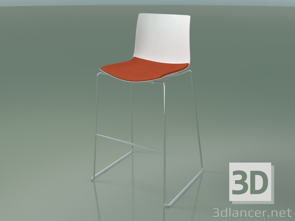3D Modell Barhocker 0305 (auf einer Rutsche, mit einem Kissen auf dem Sitz, Polypropylen PO00101) - Vorschau