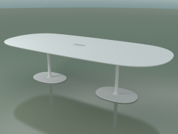 Ovaler Tisch 0665 mit Isolierhülse für Drähte (H 74 - 300x131 cm, M02, V12)