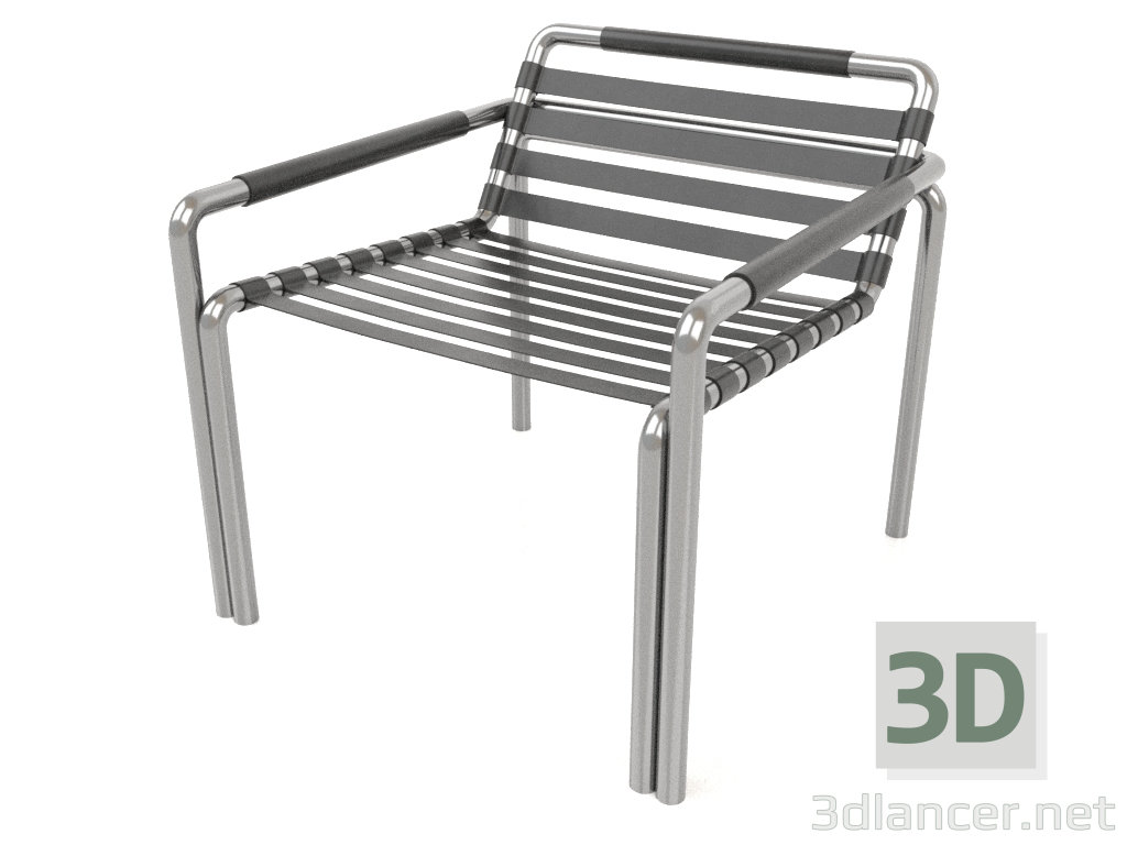 3d модель Кресло Happy Metal Armchair (BLACK) – превью