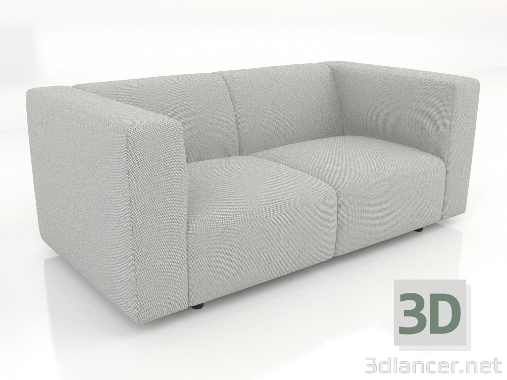 3d model 2-seater sofa (L) - preview