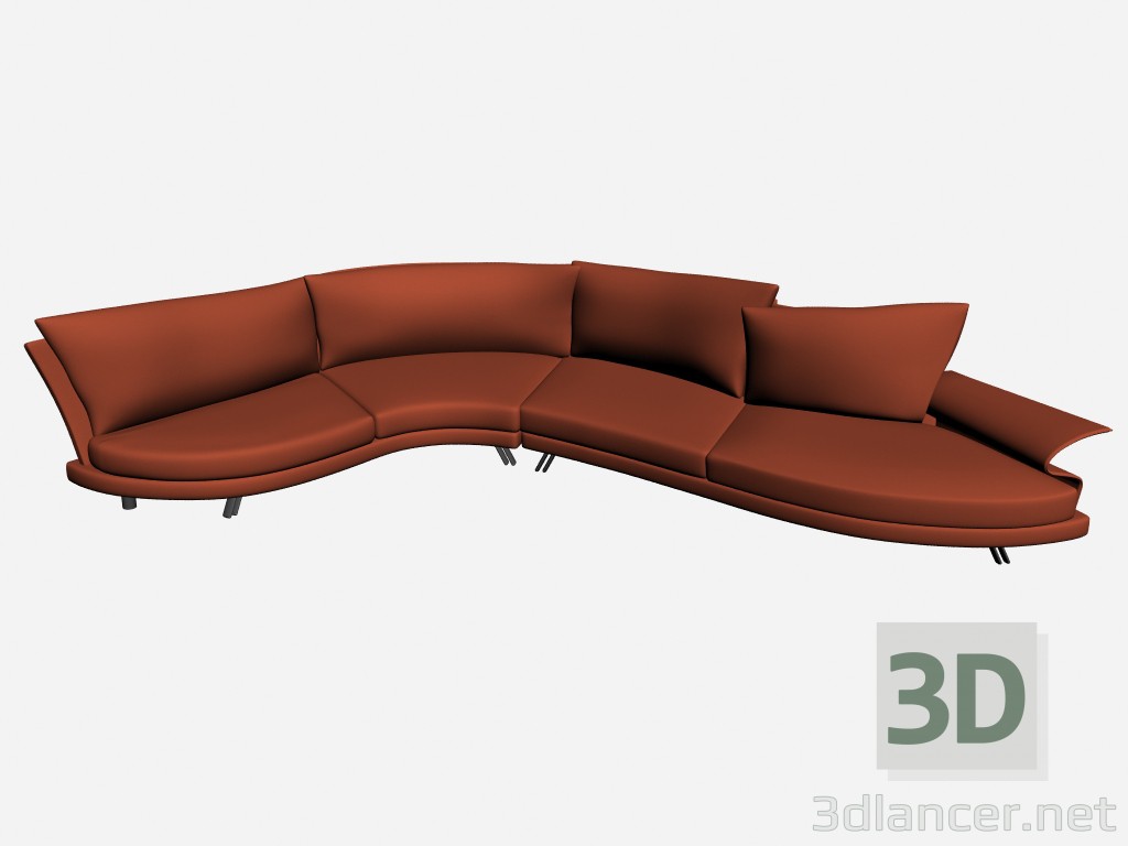 modello 3D Divano Super roy esecuzione speciale 2 - anteprima