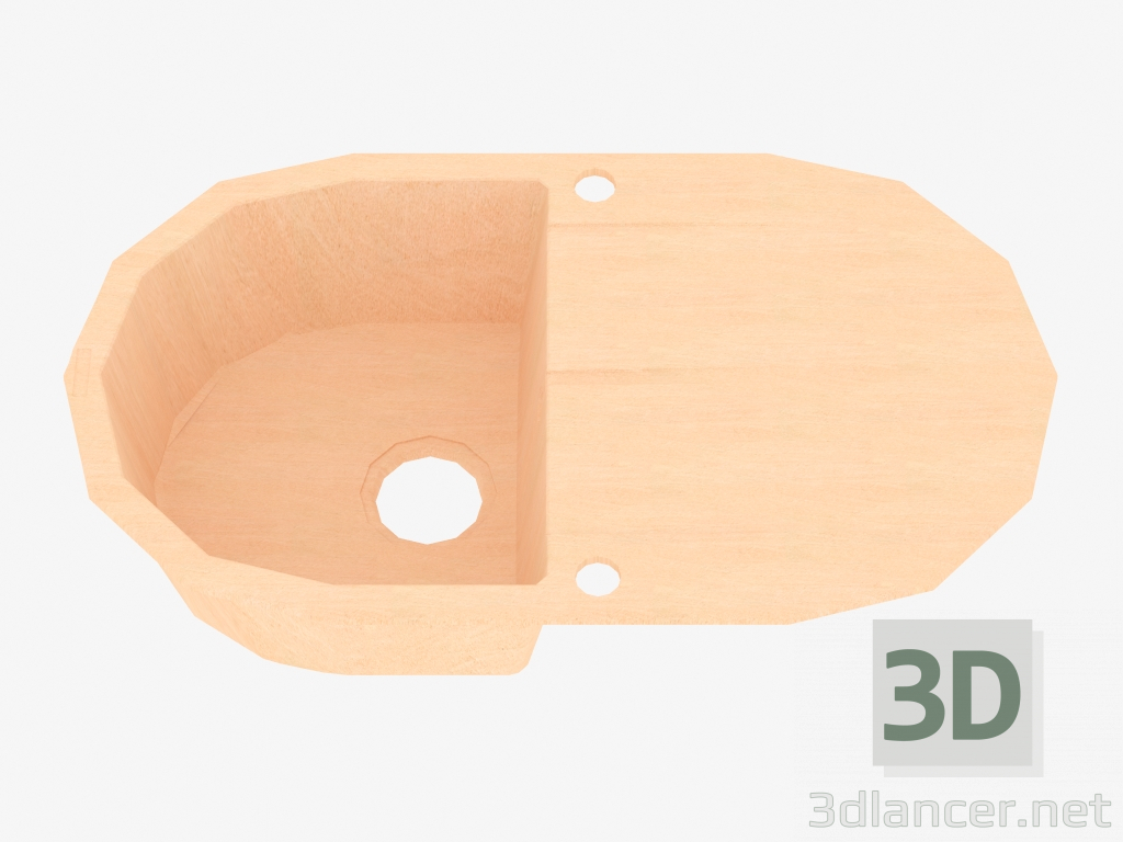 3D modeli Yıkama, yuvarlak 1 kase - kum Piva (ZQI 711B) - önizleme