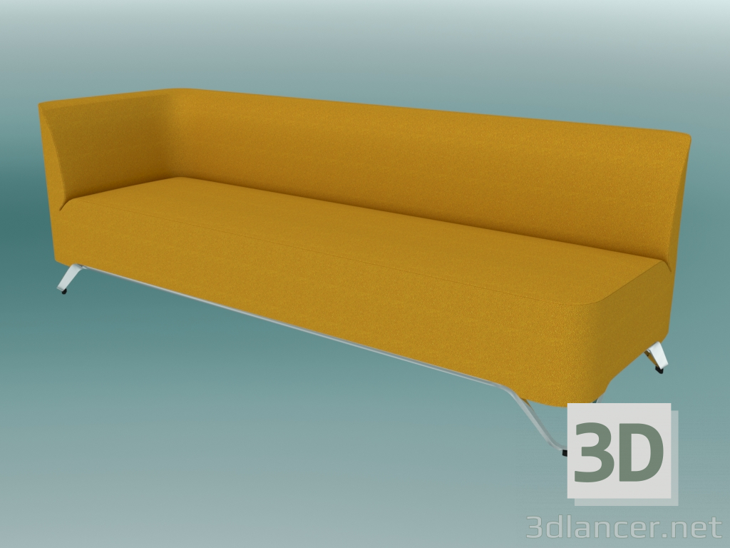 modèle 3D Canapé triple avec accoudoir à droite (3R) - preview