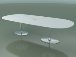 Tavolo ovale 0665 con guaina isolante per fili (H 74 - 300x131 cm, M02, CRO)