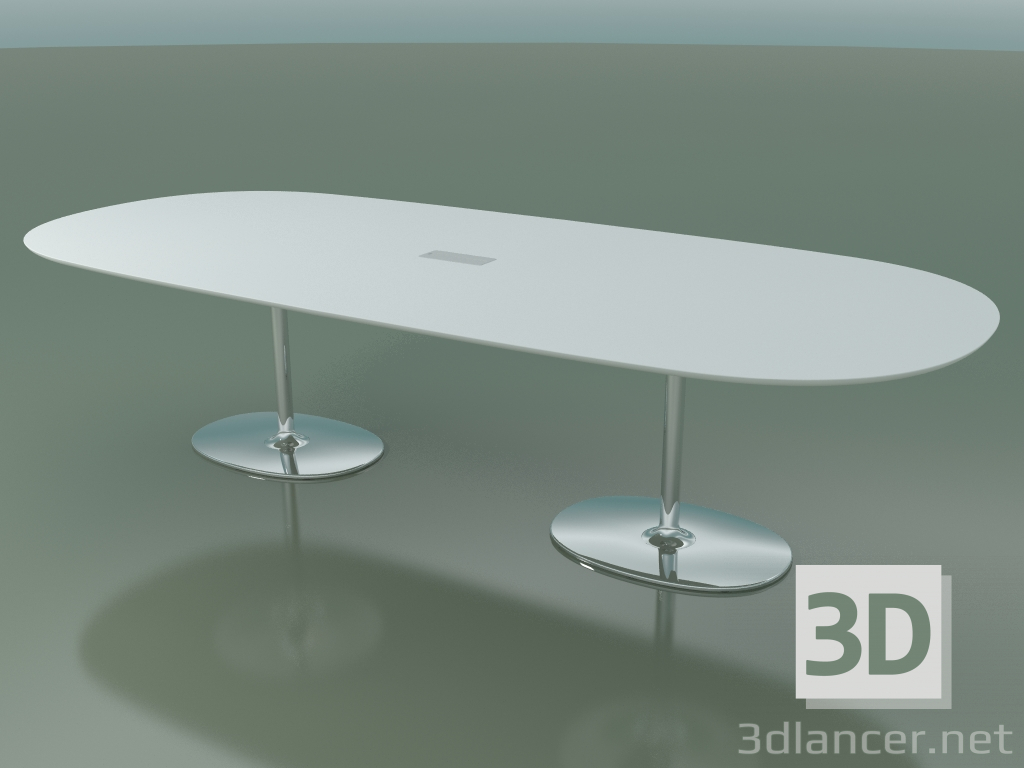 3D Modell Ovaler Tisch 0665 mit Isolierhülse für Drähte (H 74 - 300x131 cm, M02, CRO) - Vorschau