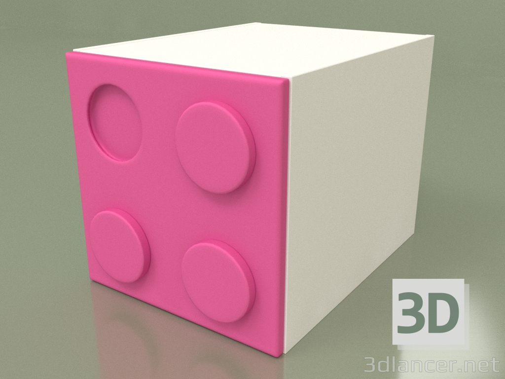 modèle 3D Armoire-cube pour enfants (Rose) - preview