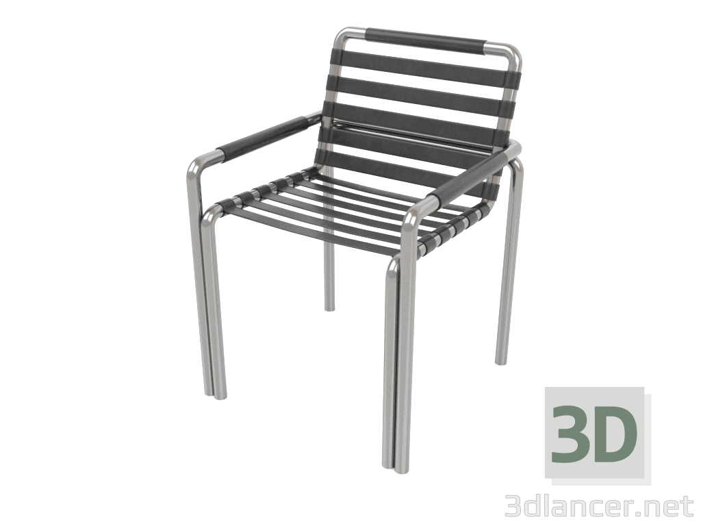 3D Modell Happy Metal Stuhl (SCHWARZ) - Vorschau