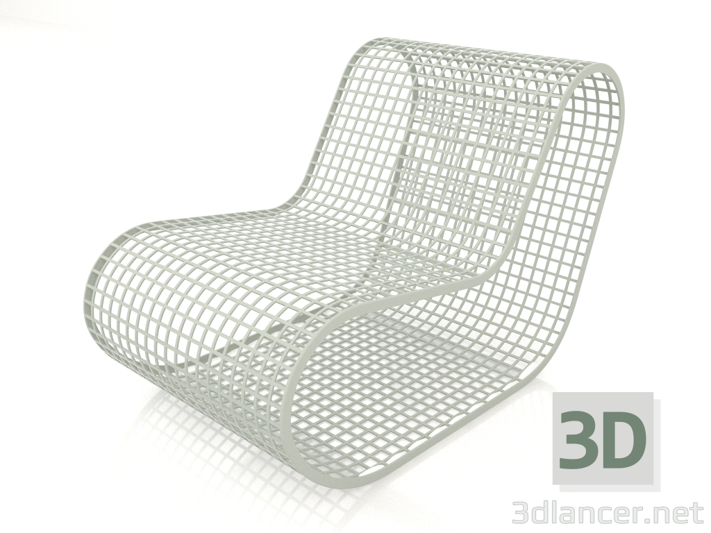 modello 3D Poltrona club senza corda (Grigio cemento) - anteprima