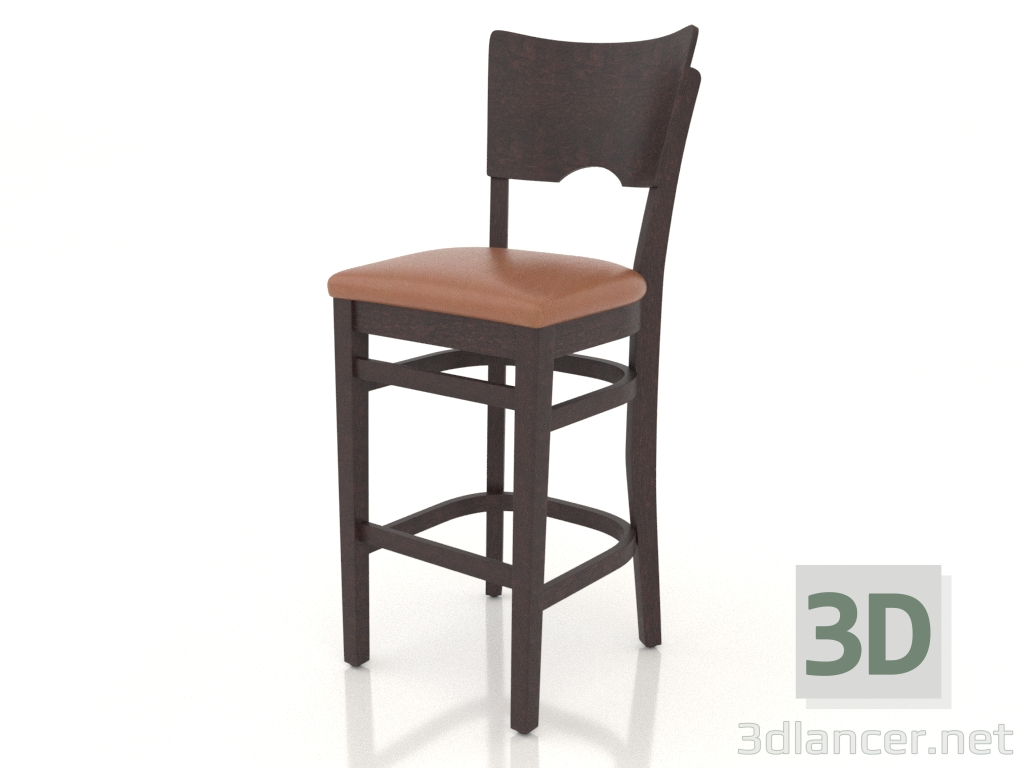 3d model Taburete de bar York (nogal oscuro) - vista previa