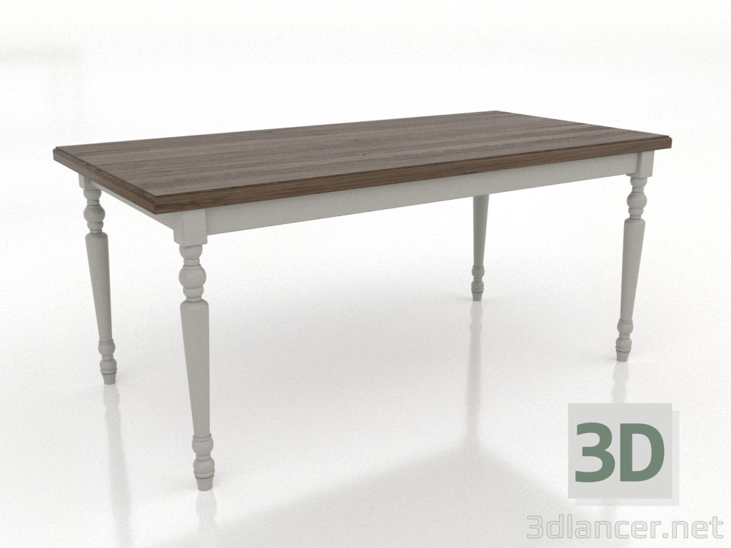 modèle 3D Table à manger 1600x800 mm (RAL 7044, frêne noyer éclairci) - preview modèle 3D Table à manger 1600x800 mm (RAL 7044, frêne noyer éclairci) - preview