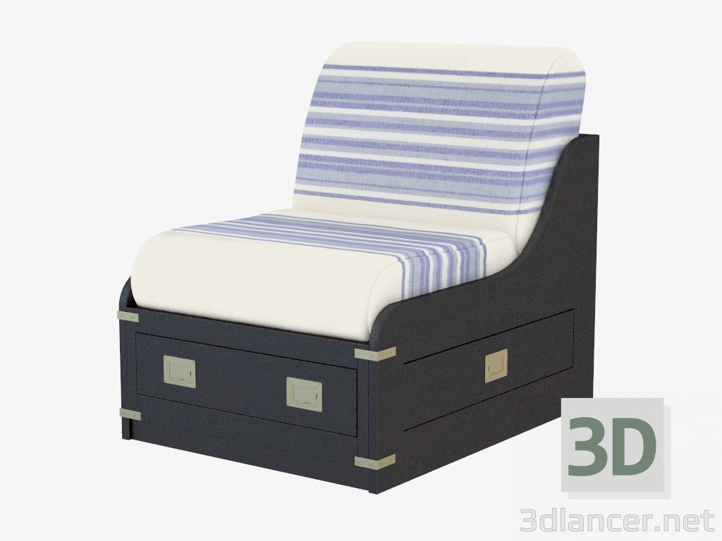 3D Modell Sessel mit Schublade ohne Armlehnen - Vorschau