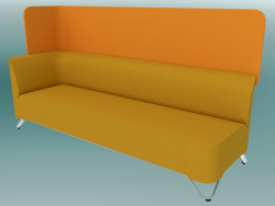 Triple sofa with armrest on the right, with screen (3RW)