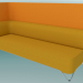 3d model Triple sofa with armrest on the right, with screen (3RW) - preview