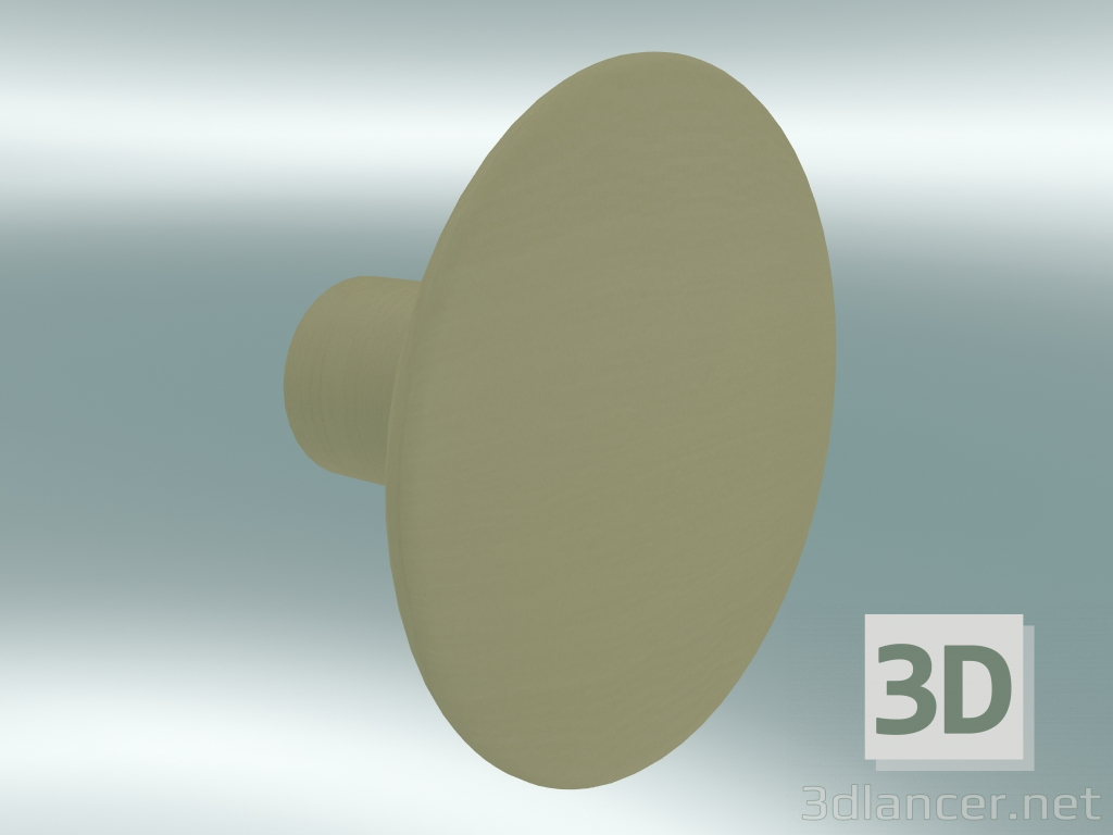 modello 3D Appendiabiti Dots Wood (Ø6,5 cm, Verde-Beige) - anteprima