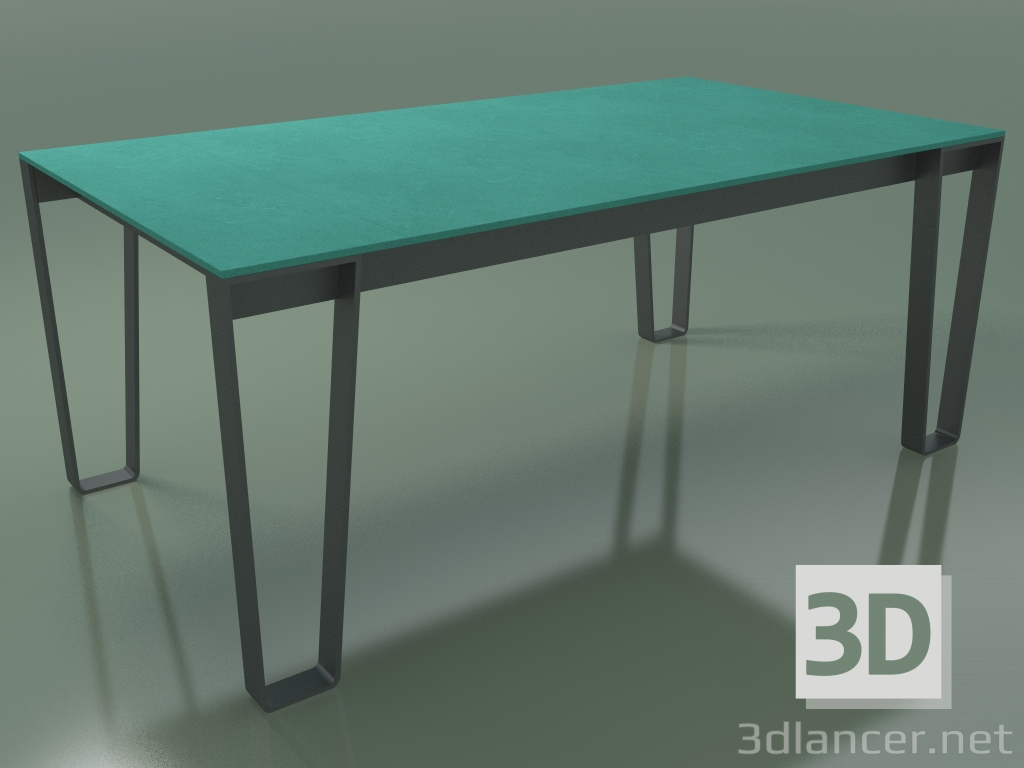 modèle 3D Table à manger d'extérieur InOut (938, aluminium laqué gris, lattes en pierre de lave émaillée turqu - preview
