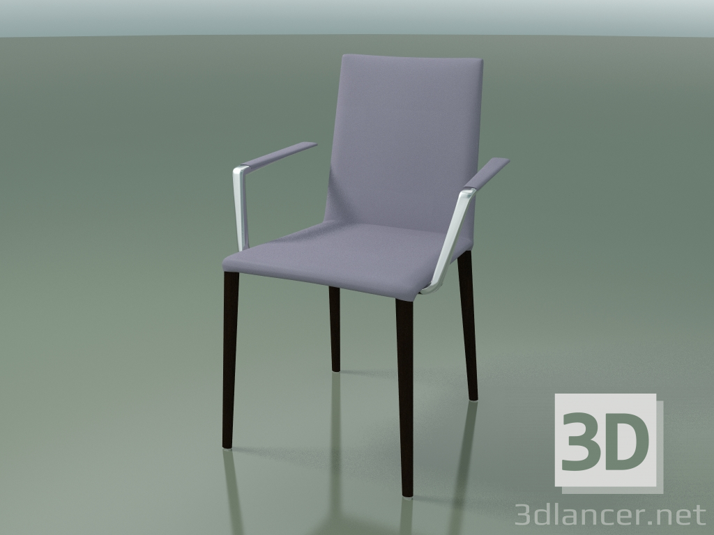 Modelo 3d Cadeira 1709BR (H 85 cm, empilhável, com braços, estofamento em couro, L21 wenge) - preview