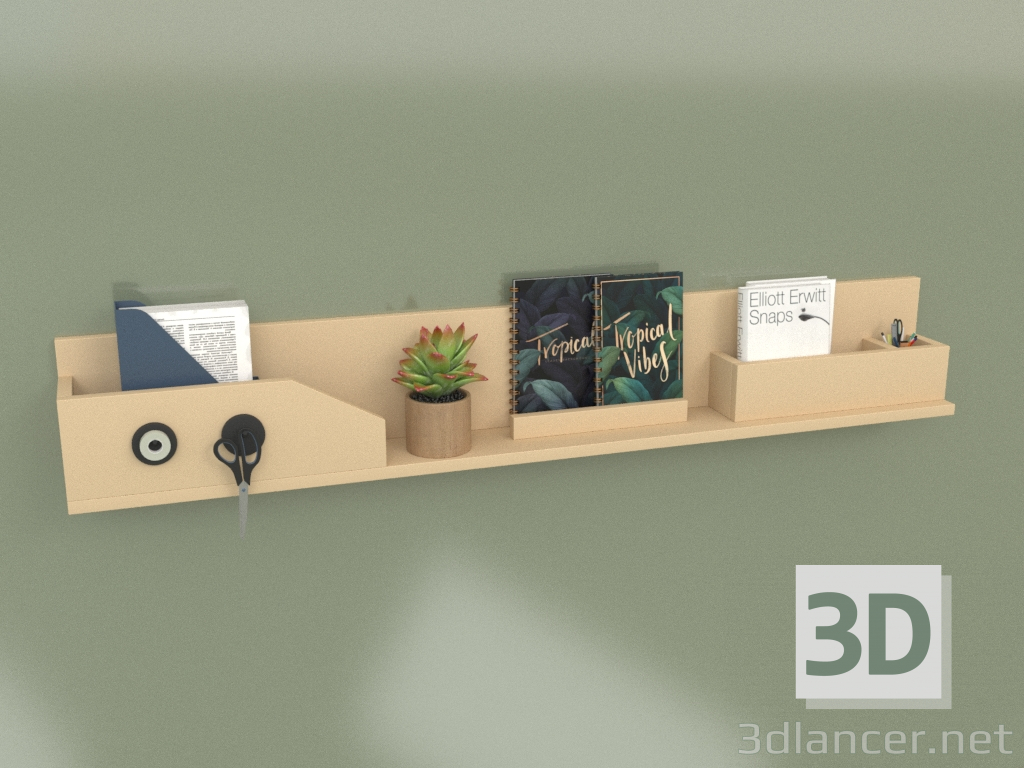 3d model Hanging shelf with organizers max (10282) - preview