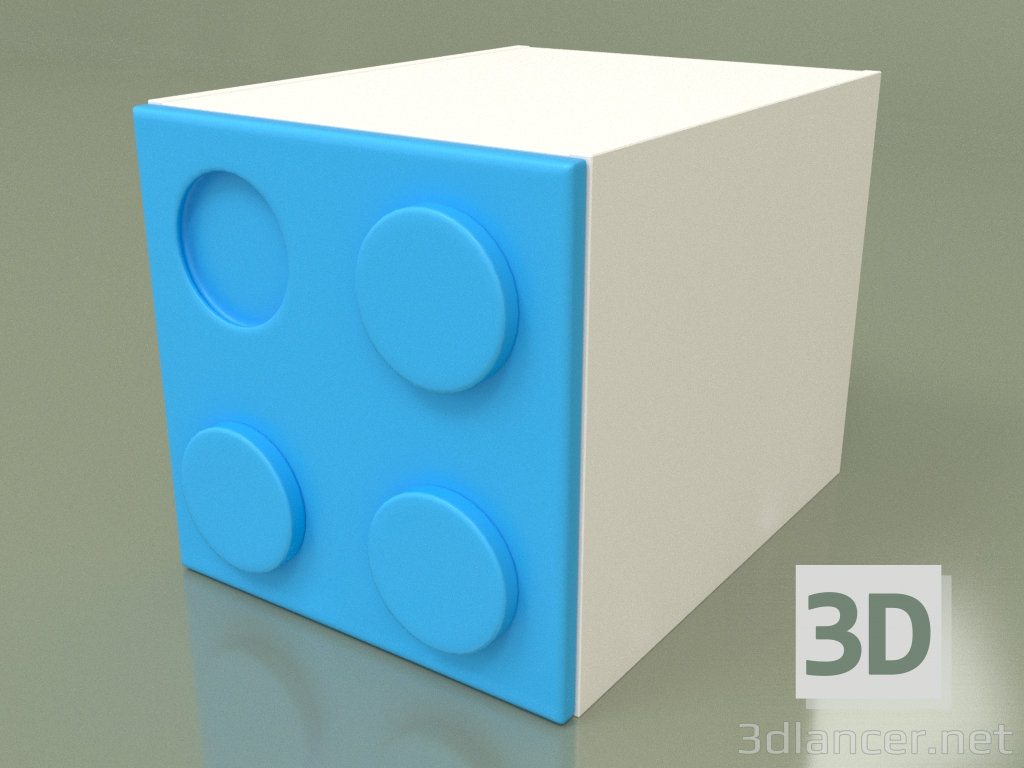 modello 3D Cubo guardaroba per bambini (Topazio) - anteprima