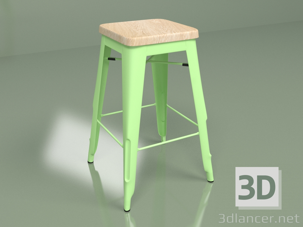 3d модель Напівбарний стілець Marais Color 1 (зелений, масив дуба) – превью