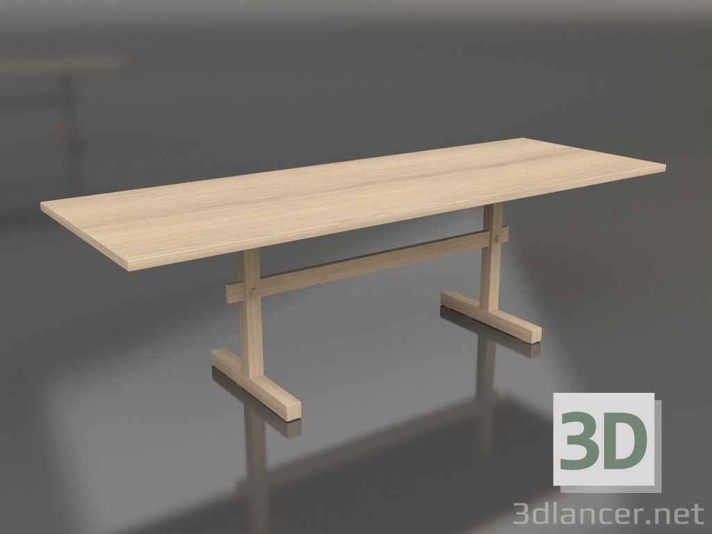 modello 3D Tavolo da pranzo Gaspard 240 (Rovere massiccio chiaro) - anteprima