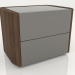 modèle 3D Table de chevet, placage noyer F, laque grise brillante 8C (55x40,5x42 cm) - preview