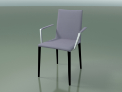Cadeira 1709BR (H 85 cm, empilhável, com braços, com acabamento em couro, V39)
