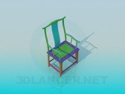 रंगीन लकड़ी की कुर्सी