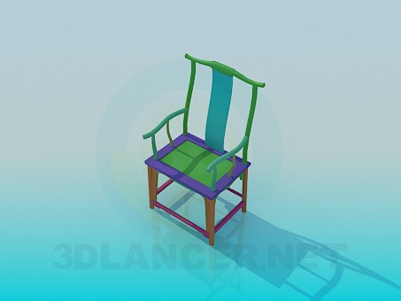 3d модель Разноцветный деревянный стул – превью 3d модель Разноцветный деревянный стул – превью