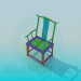 3d model Colourful wooden chair - preview