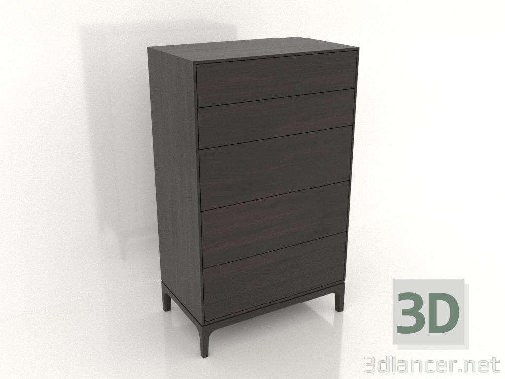 3D Modell Kommode FARGO 750x450x1250 mm (Wenge-Eiche) - Vorschau