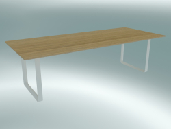 Table 70/70, 255x108cm (chêne, blanc)