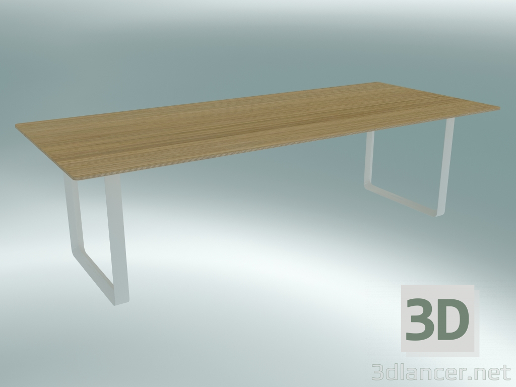 3d model Table 70/70, 255x108cm (Oak, White) - preview