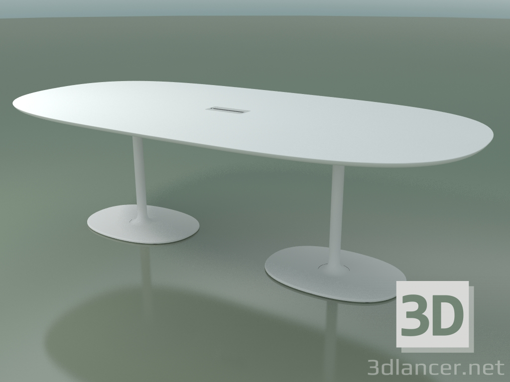 modello 3D Tavolo ovale 0666 con guaina isolante per fili (H 74 - 250x121 cm, M02, V12) - anteprima