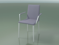 Chair 1709BR (H 85 cm, stackable, with armrests, with leather trim, V12)