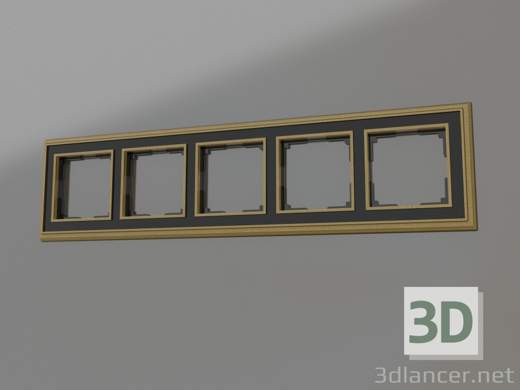 3D Modell Rahmen für 5 Pfosten Palacio (bronze-schwarz) - Vorschau