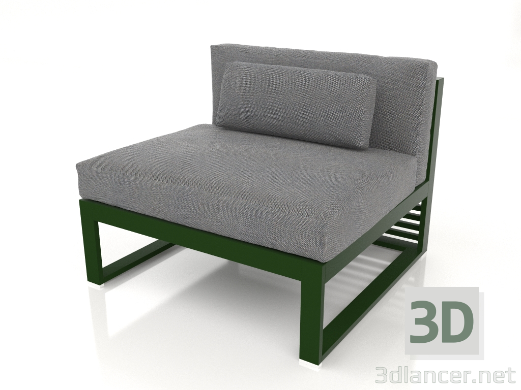 modèle 3D Canapé modulable, section 3 (Vert bouteille) - preview