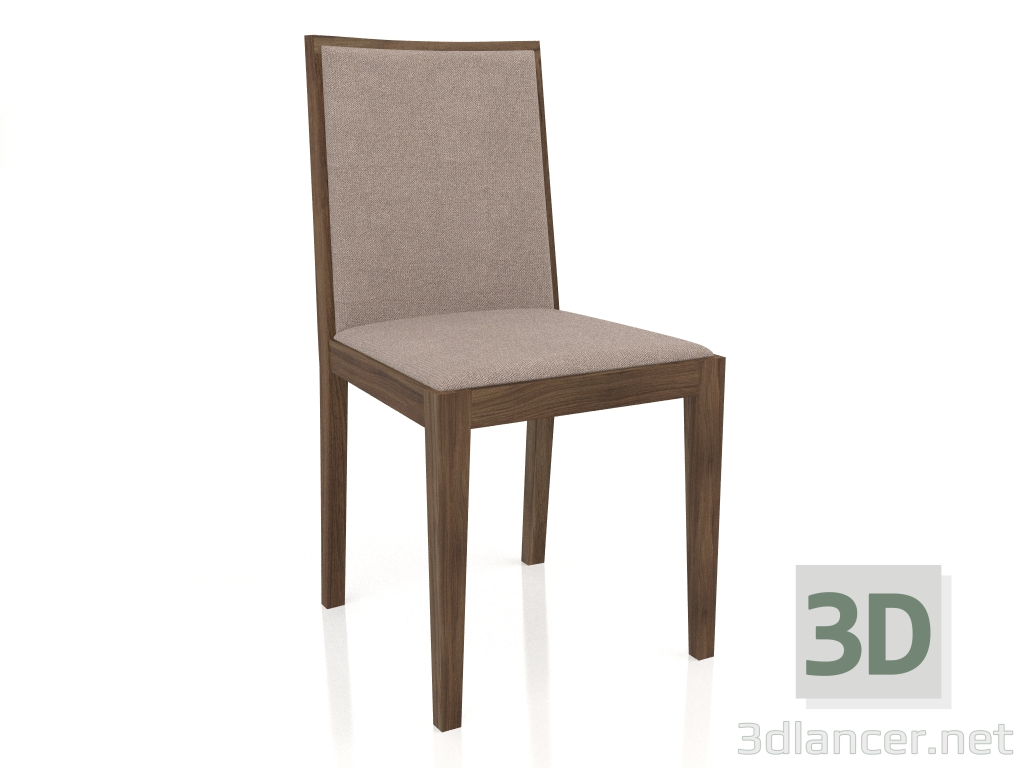 modèle 3D Chaise, placage noyer finition F, tissu 82 (45x49x88 cm) - preview
