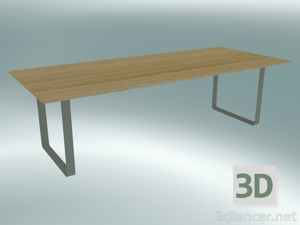 3D Modell Tisch 70/70, 255x108cm (Eiche, Grau) - Vorschau