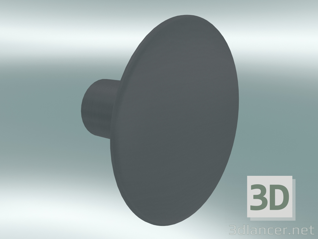 3D Modell Kleiderhaken Dots Wood (Ø6,5 cm, Dunkelgrau) - Vorschau
